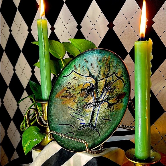 Copper Enamel Art Plate | Vibrant Hand-Fired Colors • One-of-a-Kind - Picture 8 of 13